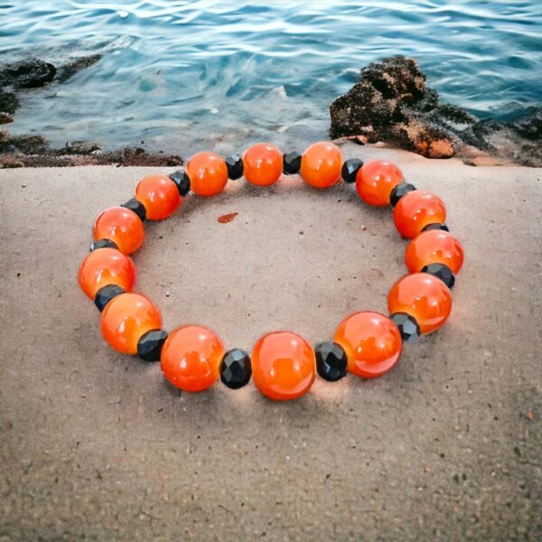 Orange Grass Stone Bracelet